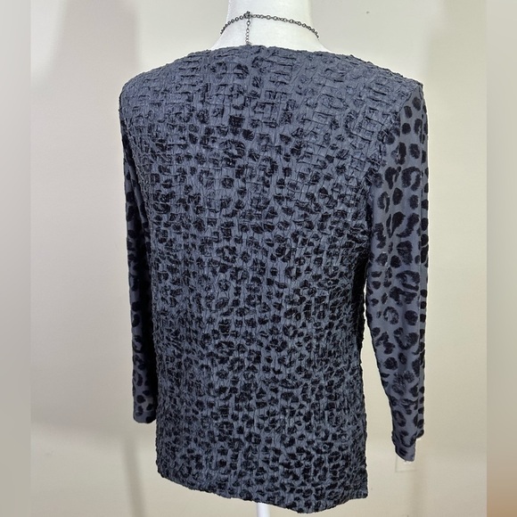 Rafael sz lg top silvery blue shade with same shade print with a touch of velvet - Picture 3 of 12
